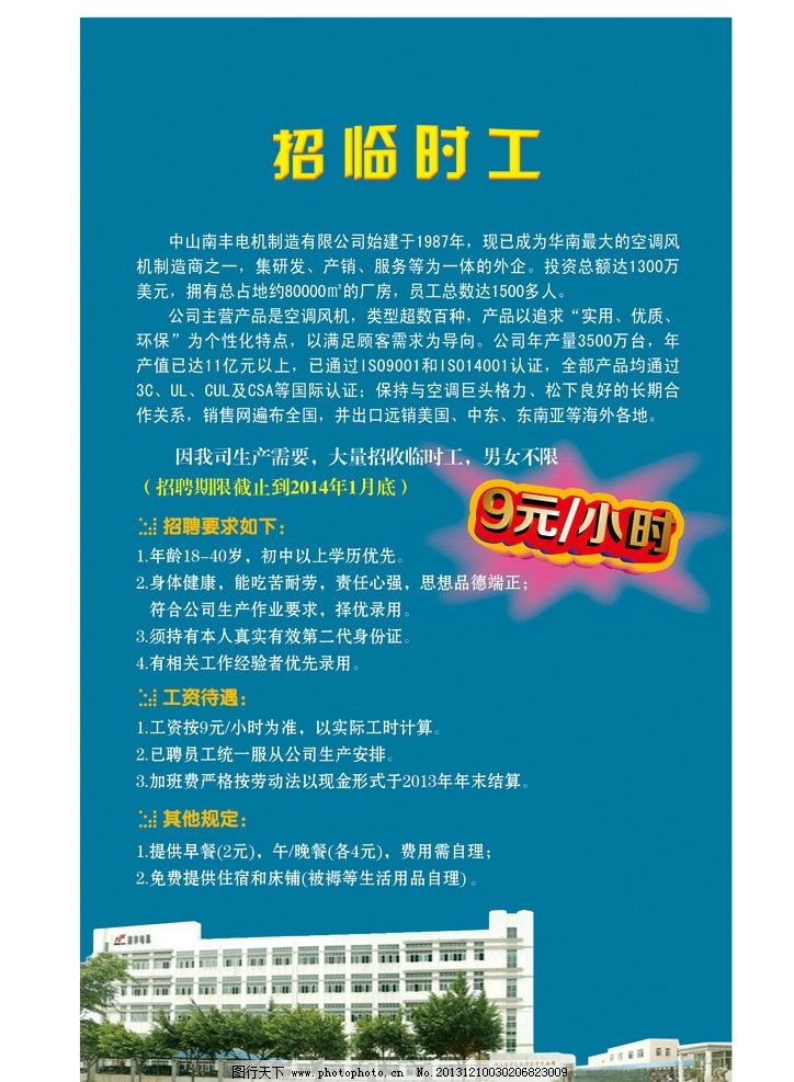 招临时工宣传展板图片